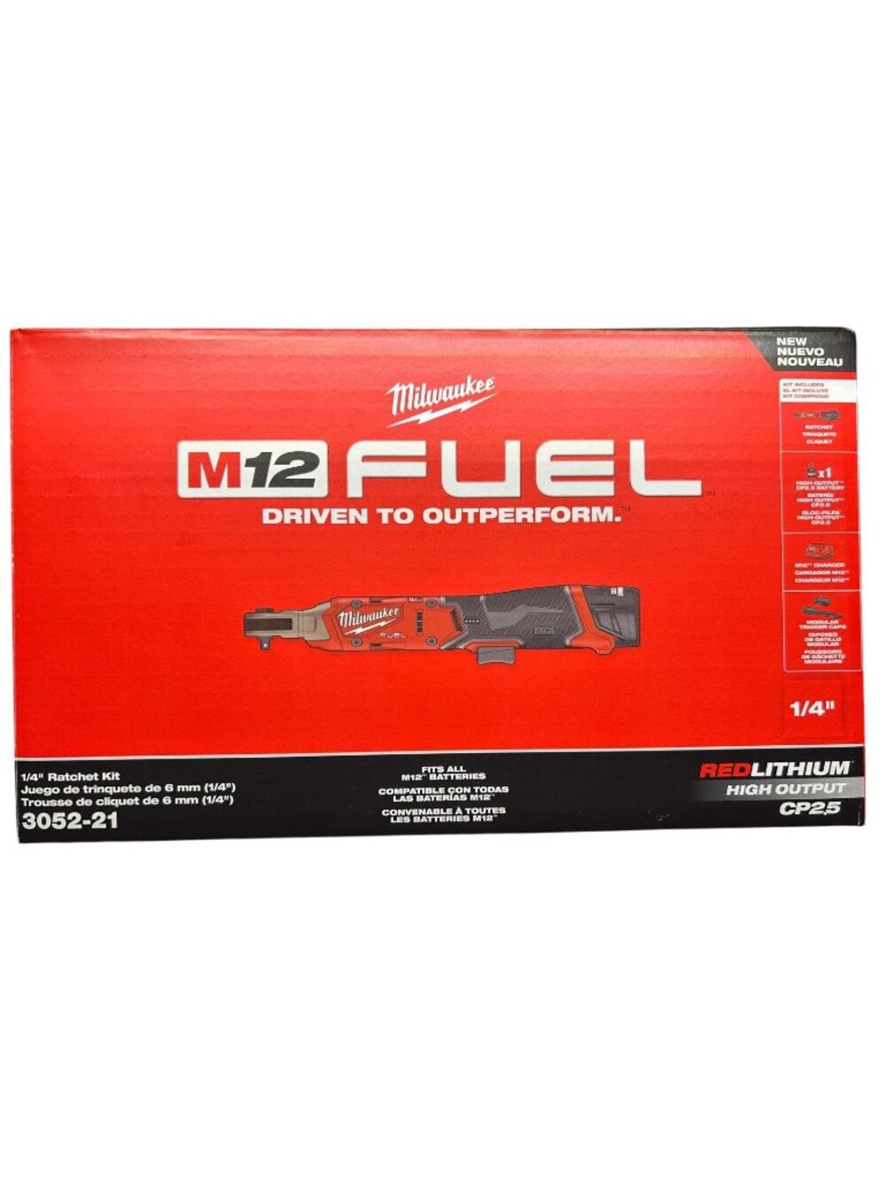 Milwaukee 3052-21 M12 FUEL 1/4" Ratchet Kit